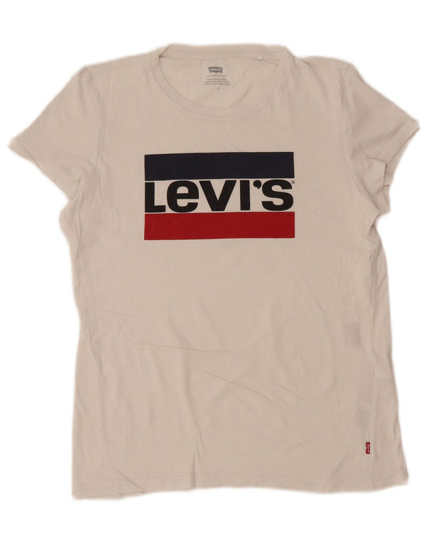 LEVI'S Ženska majica kratkih rukava s grafičkim motivima UK 12 Srednje bijeli pamuk