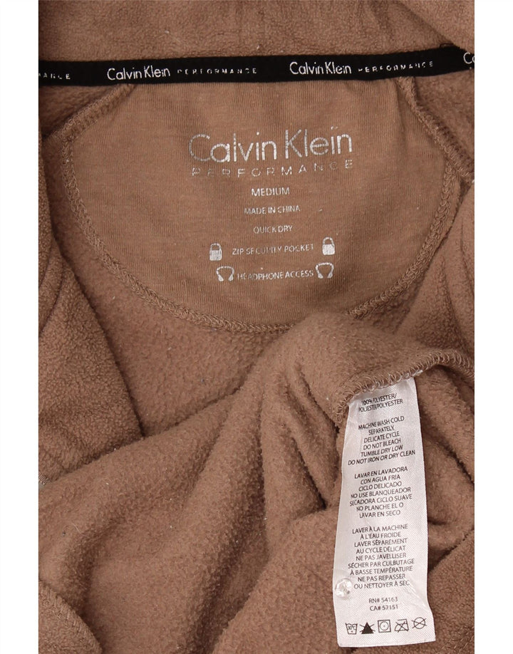 Calvin Klein Ženska grafička jakna od flisa UK 14 Srednje smeđi poliester