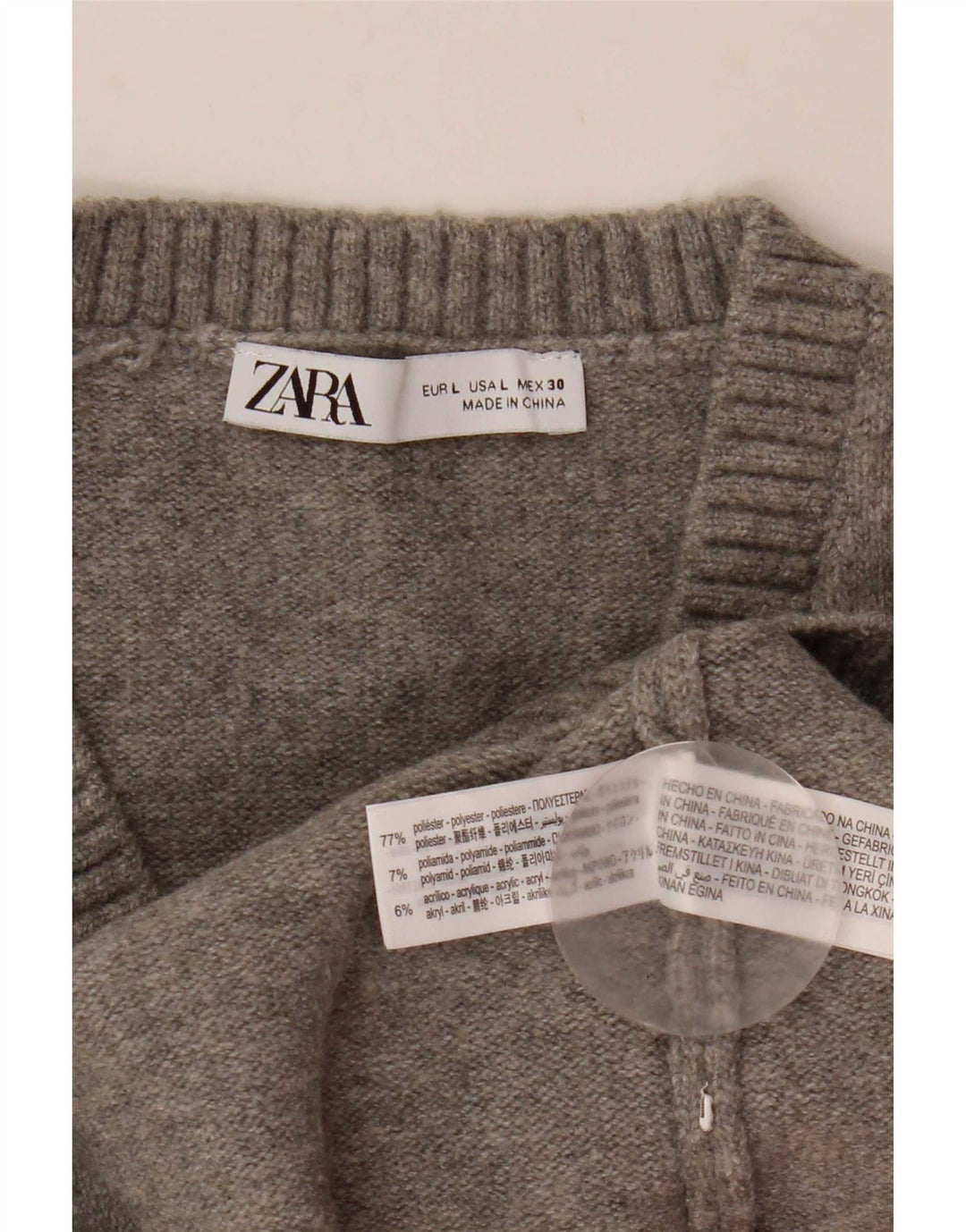 Zara ženski kratki prsluk bez rukava UK 14 veliki sivi poliester