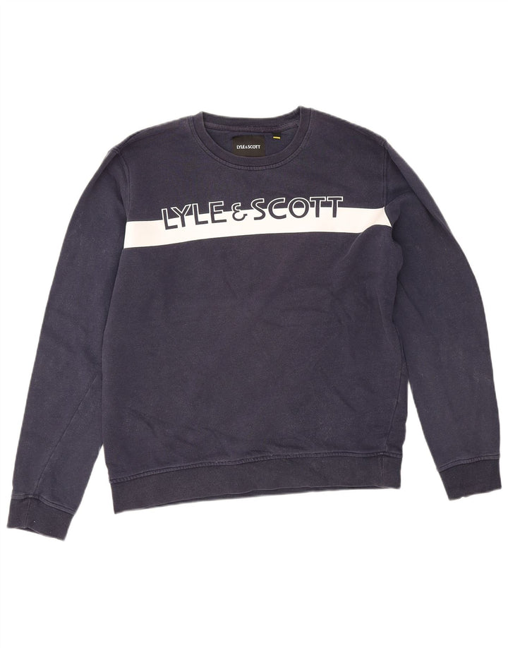Lyle & Scott muška trenirka s motivima srednje plave boje