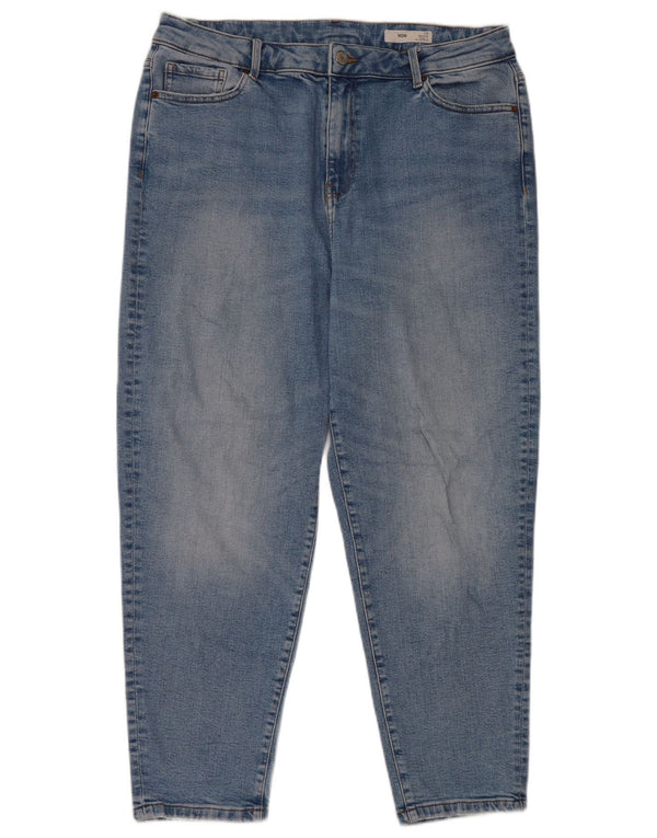 Marks & Spencer Womens High Waist Tapered Jeans UK 16 Large W32 L25 Blue