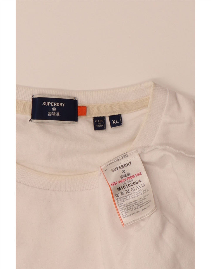 SUPERDRY Mens T-Shirt Top XL White Cotton Vintage Superdry and Second-Hand Superdry from Messina Hembry 