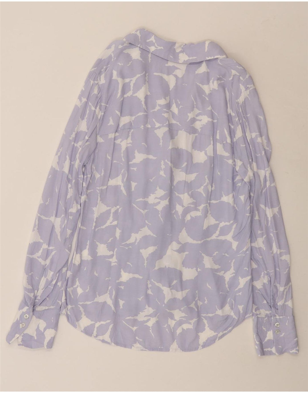 BENETTON Ženska košulja UK 14 Srednje ljubičasta cvjetna viskoza