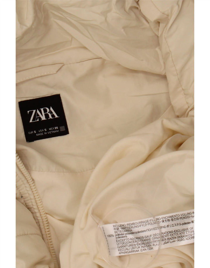 Prevelika podstavljena ženska Zara jakna s kapuljačom UK 10 Small off white poliester
