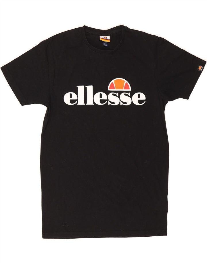 ELLESSE Mens Graphic T-Shirt Top Small Black Cotton Vintage Ellesse and Second-Hand Ellesse from Messina Hembry 