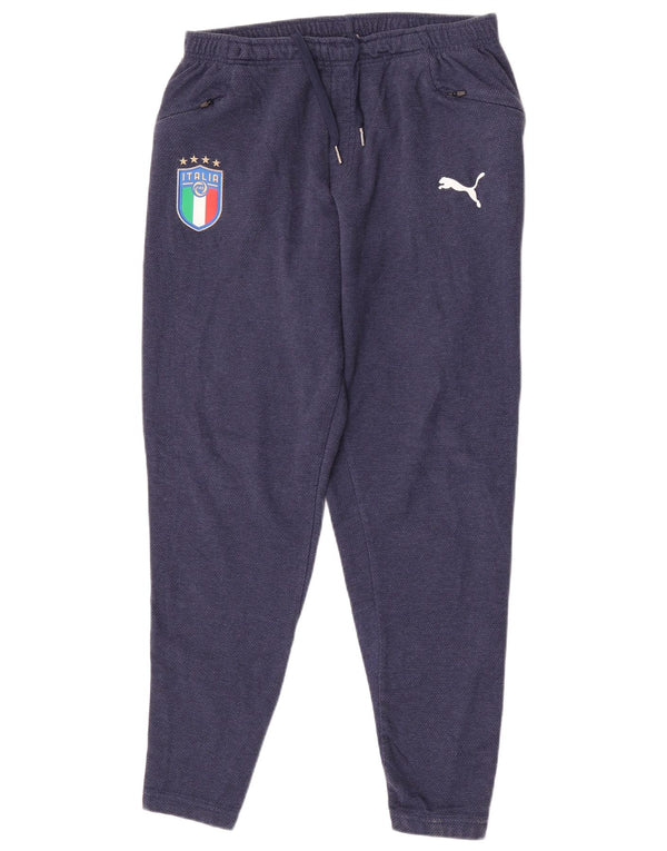 Puma Mens Italia Trenirka Hlače Large Navy Blue Pamuk