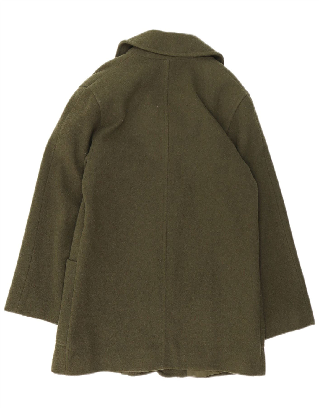 VINTAGE ženski preveliki kaput UK 10 Mala zelena vuna