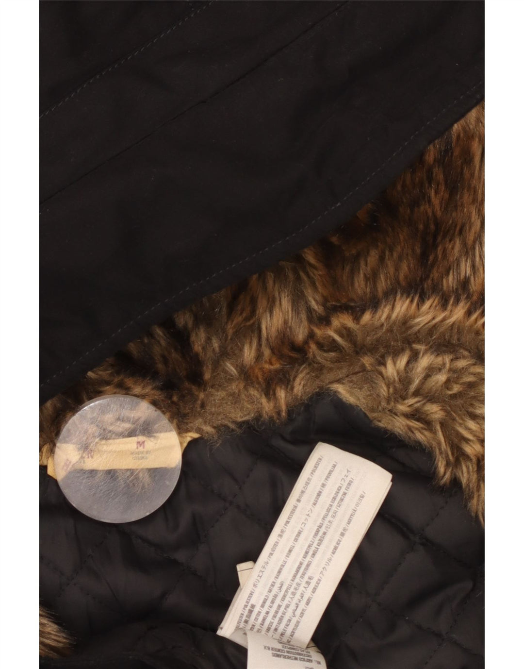 HOLLISTER Ženska parka jakna s kapuljačom UK 14 Srednji crni poliester