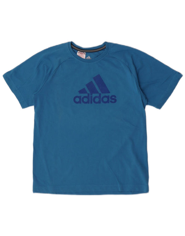 Adidas Boys Clima 365 Graphic T-Shirt Top 13-14 Years Blue Cotton
