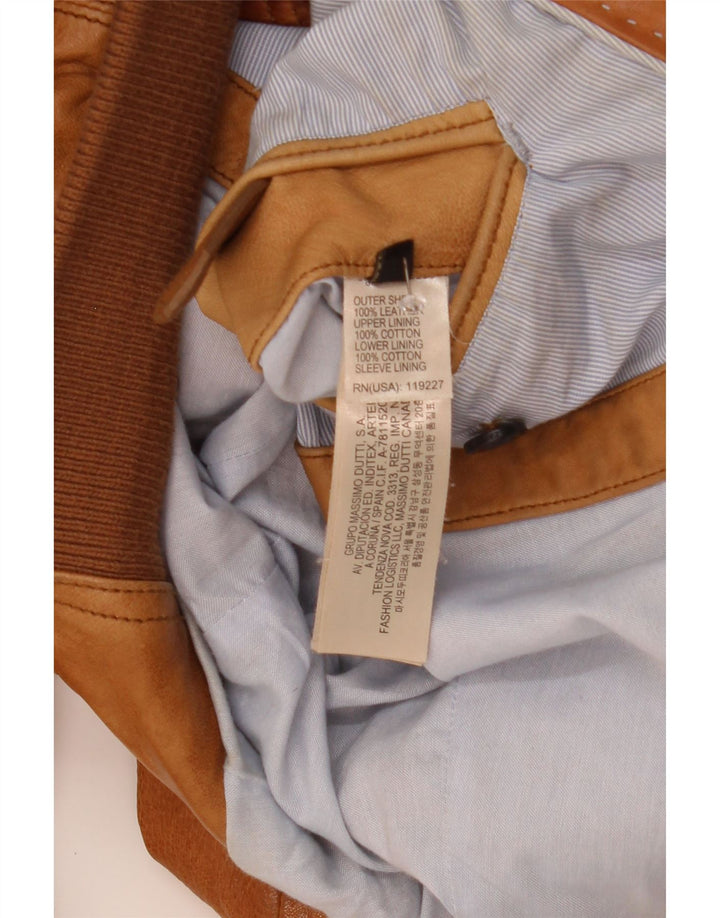 Massimo Dutti muška kožna jakna UK 40 Large Brown Leather