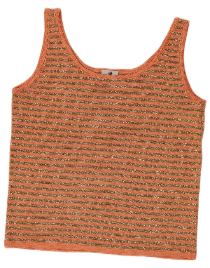 Vintage ženski pleteni Cami Top IT 42 srednje narančaste pruge