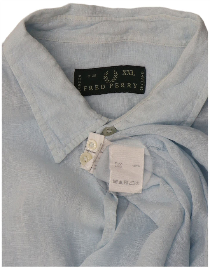 Fred Perry muška košulja 2XL od plavog lana