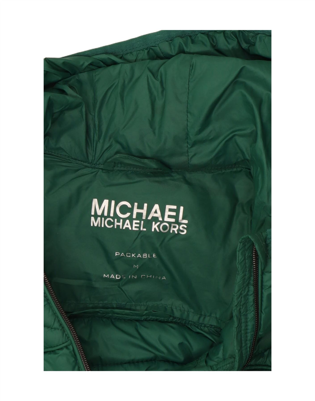 Ženska podstavljena jakna s kapuljačom Michael Kors UK 14 Srednje zeleni najlon