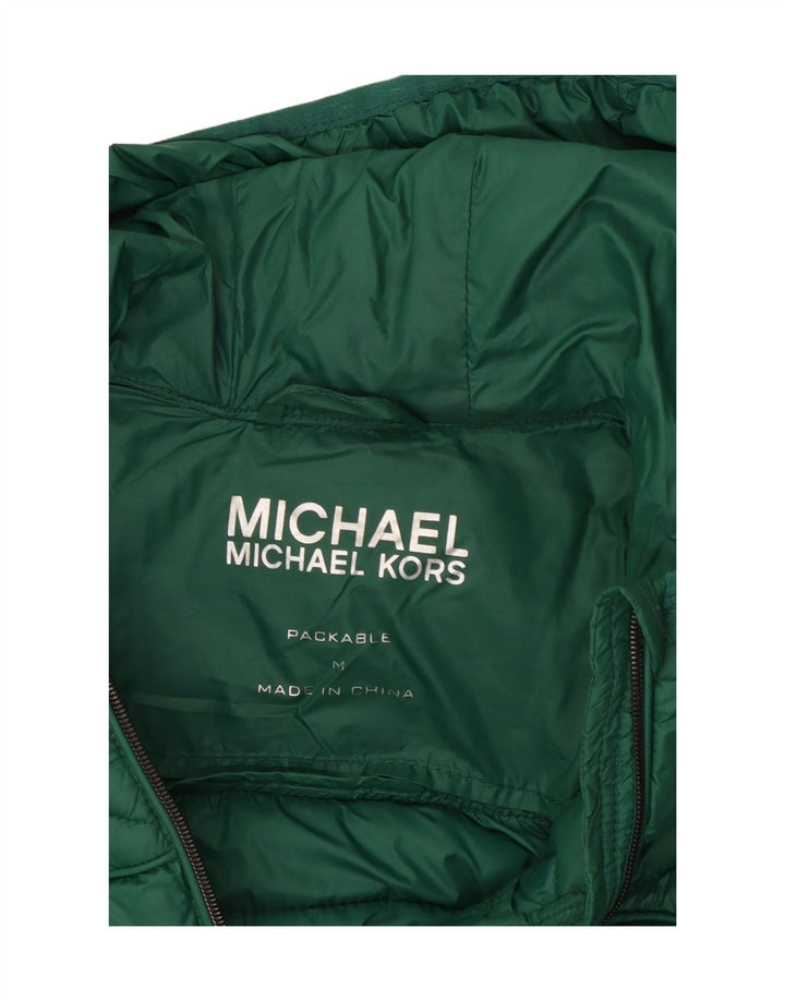 Ženska podstavljena jakna s kapuljačom Michael Kors UK 14 Srednje zeleni najlon