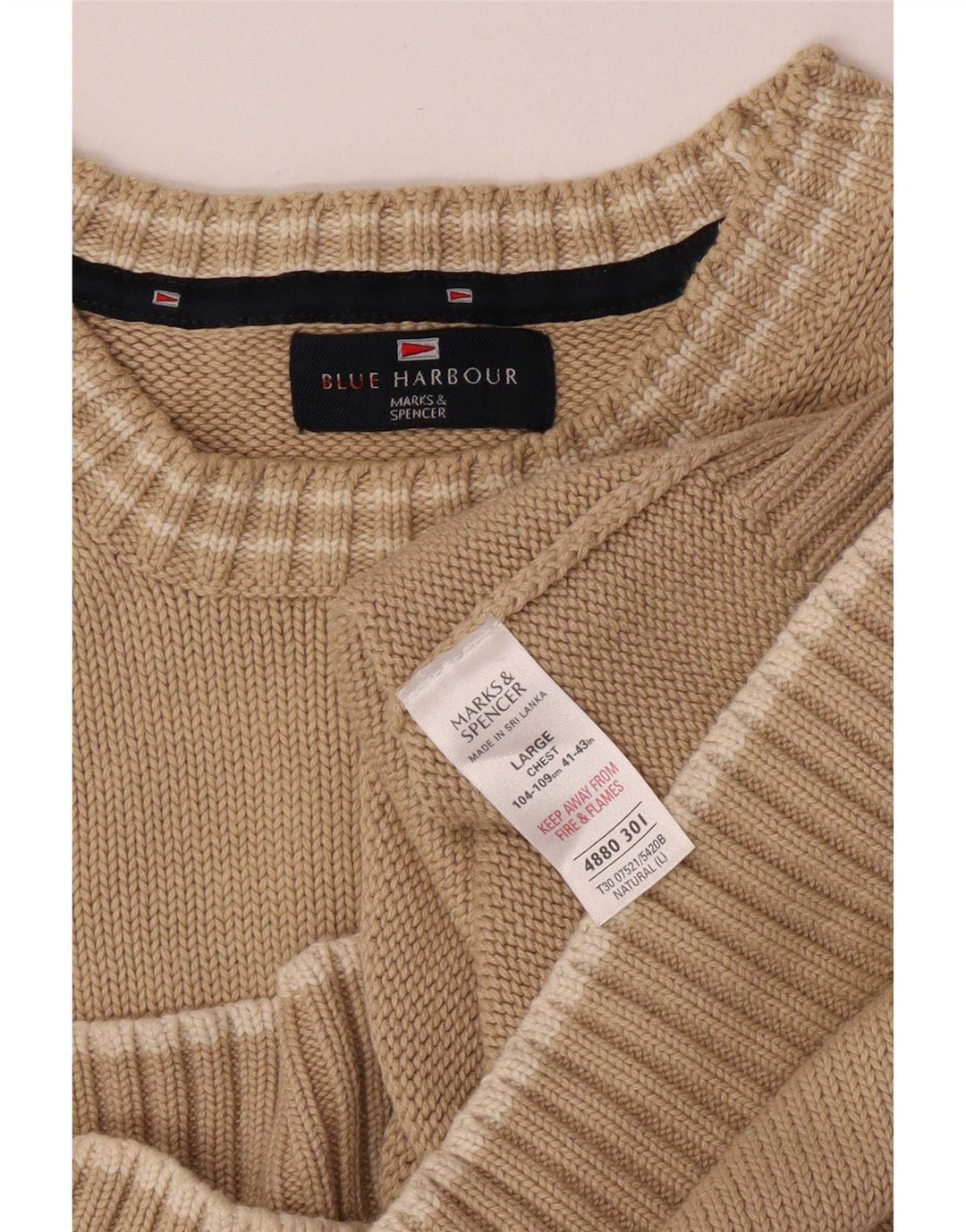 Marks & Spencer muški pulover s okruglim izrezom Blue Harbor veliki bež
