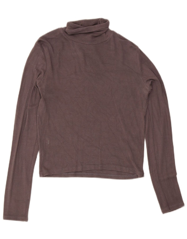 Zara Womens Crop Top Long Sleeve UK 14 Large Grey