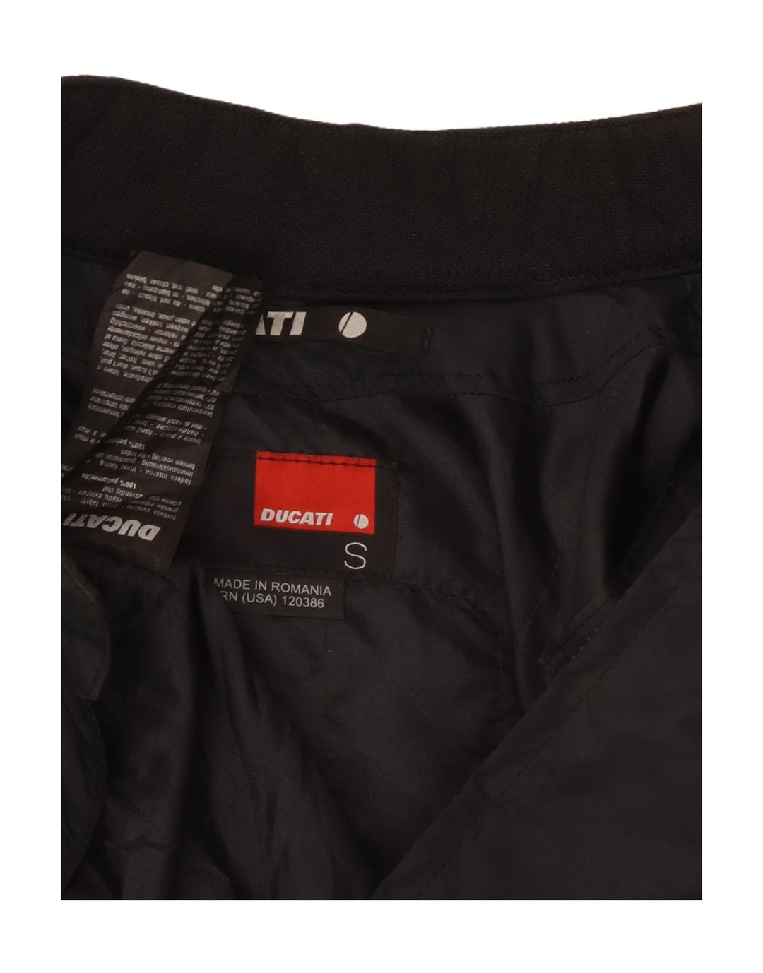DUCATI muška grafička trkaća jakna UK 36 mali crni poliamid