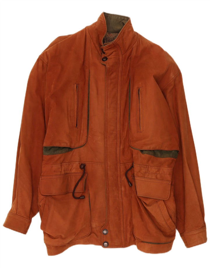 Vintage muška kožna jakna UK 42 XL smeđe boje