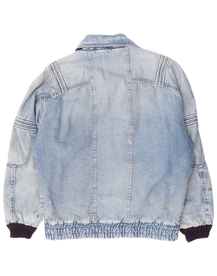 POP 84 Muška vintage traper šerpa jakna UK 38 Srednje plavi pamuk