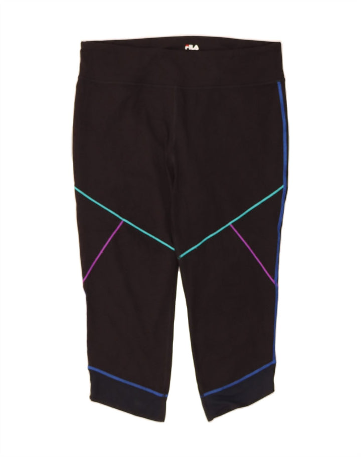 FILA Womens Capri Leggings UK 20 2XL Black Polyester Vintage Fila and Second-Hand Fila from Messina Hembry 