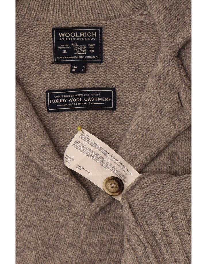 Woolrich muški kardigan džemper srednje sive boje od vune