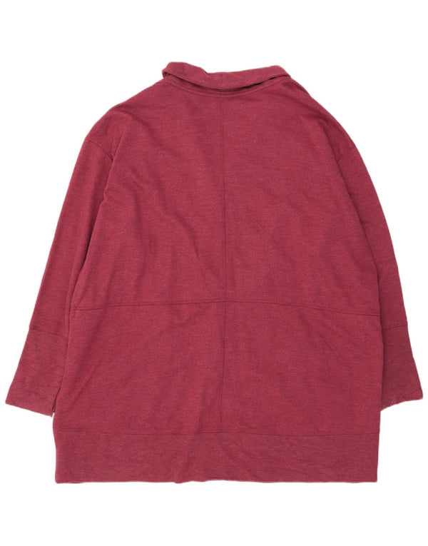 Eddie Bauer Ženski dugi prekomjerni džemper UK 22 3XL Bordo