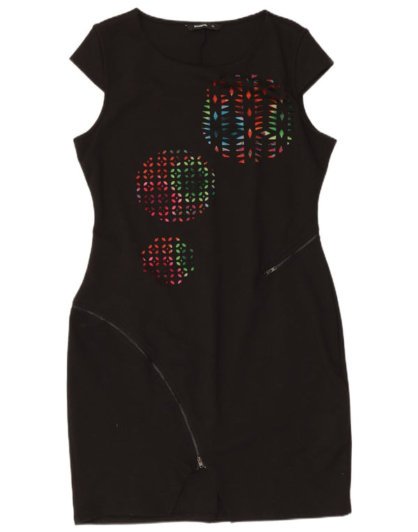 Desigual ženska plašt haljina s grafičkim motivima UK 18 XL crna geometrijska poliesterska