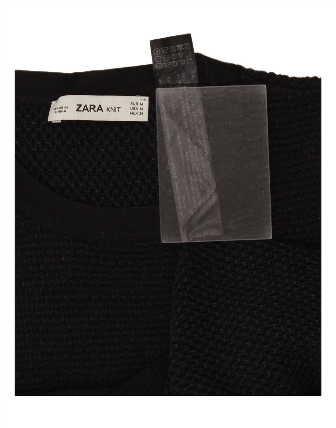 ZARA Womens T-Shirt Top UK 12 Medium Black Viscose Vintage Zara and Second-Hand Zara from Messina Hembry 