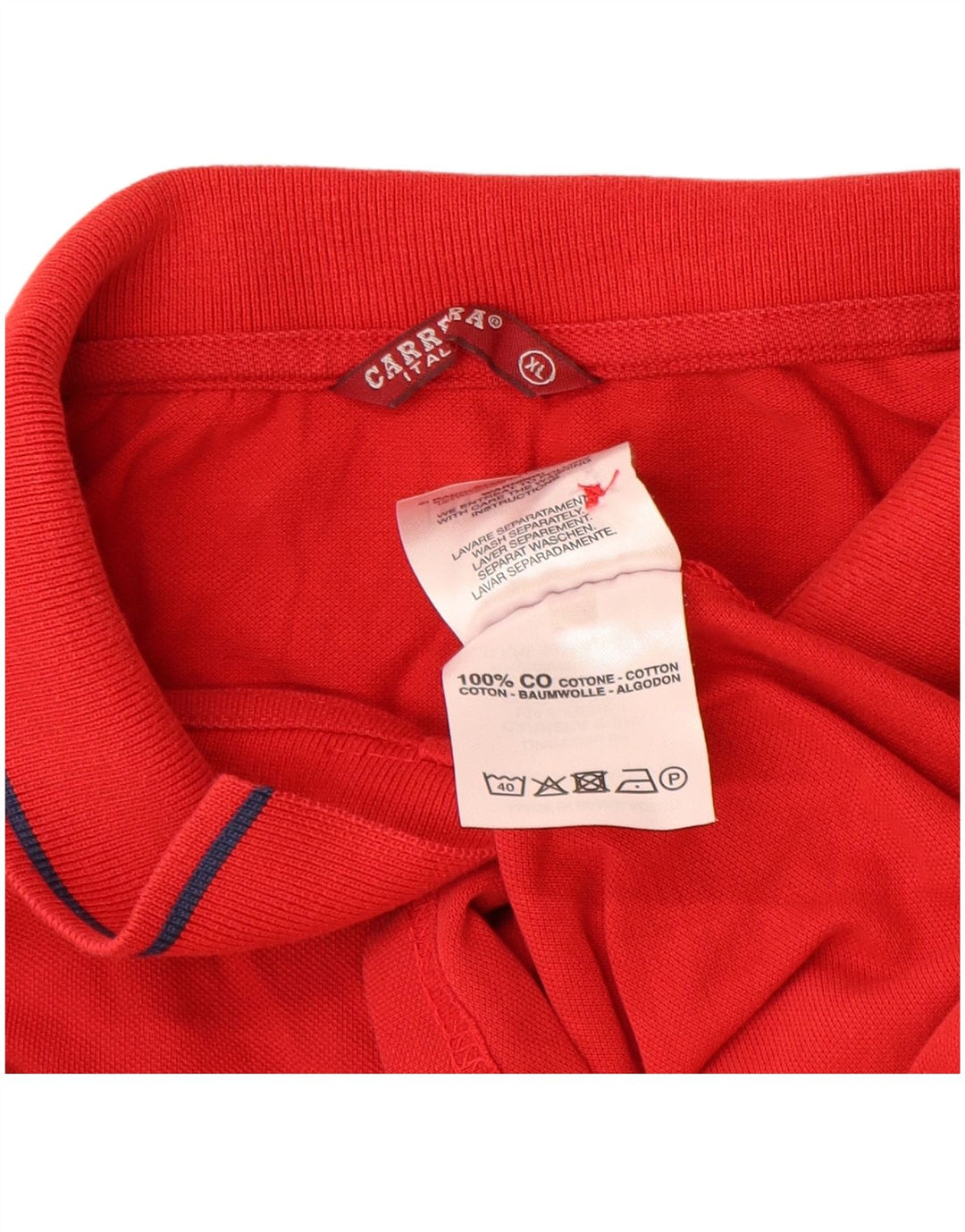 Carrera Mens Polo Shirt XL Red Cotton