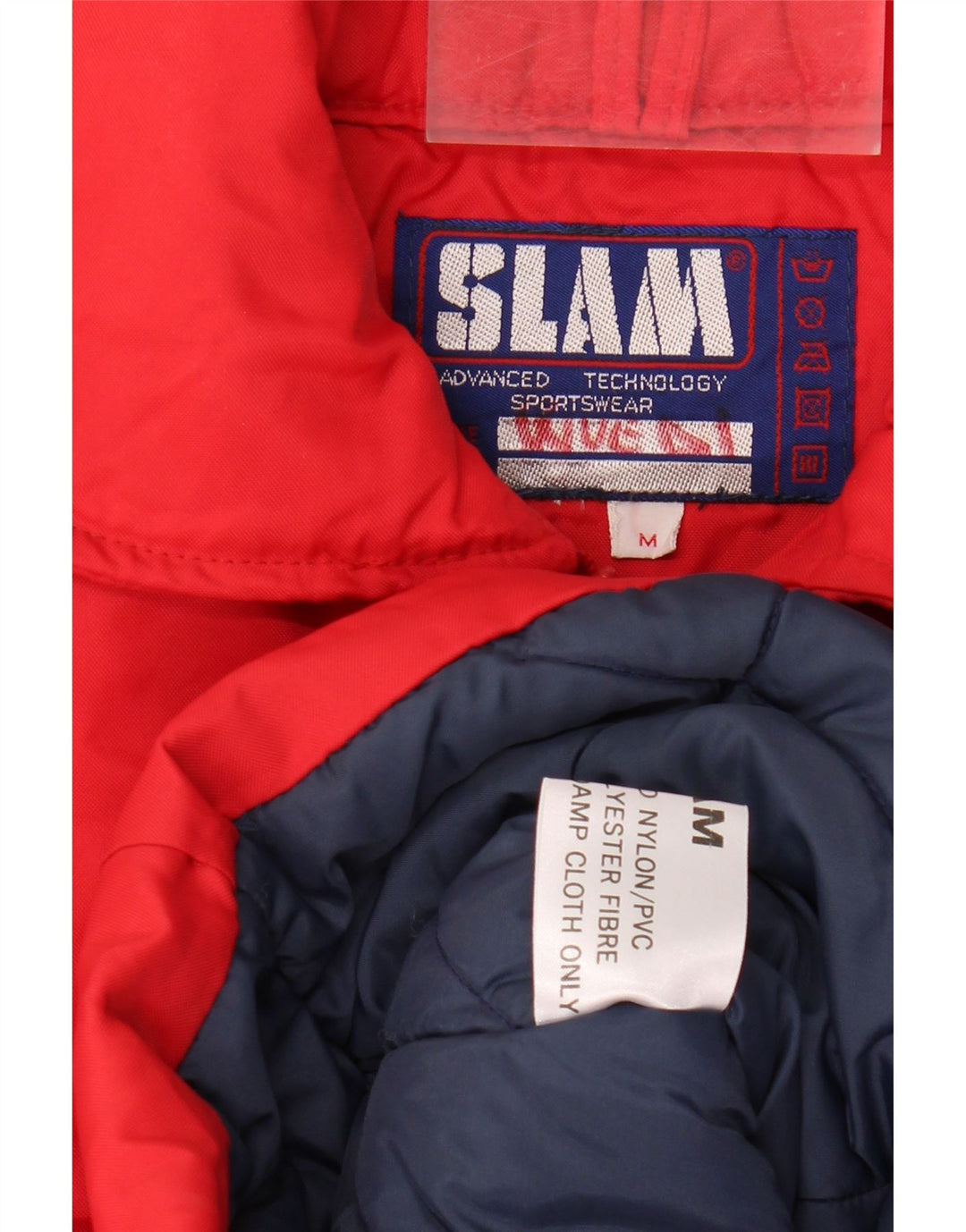 SLAM Mens Padded Jacket UK 38 Medium Red Nylon