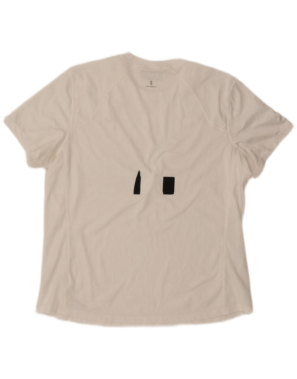 New Balance Mens T-Shirt Top XL White Colourblock Polyester
