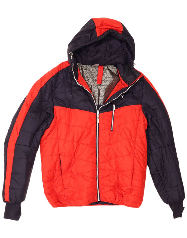 Puma muška podstavljena jakna s kapuljačom UK 40 Large Red Colourblock poliester