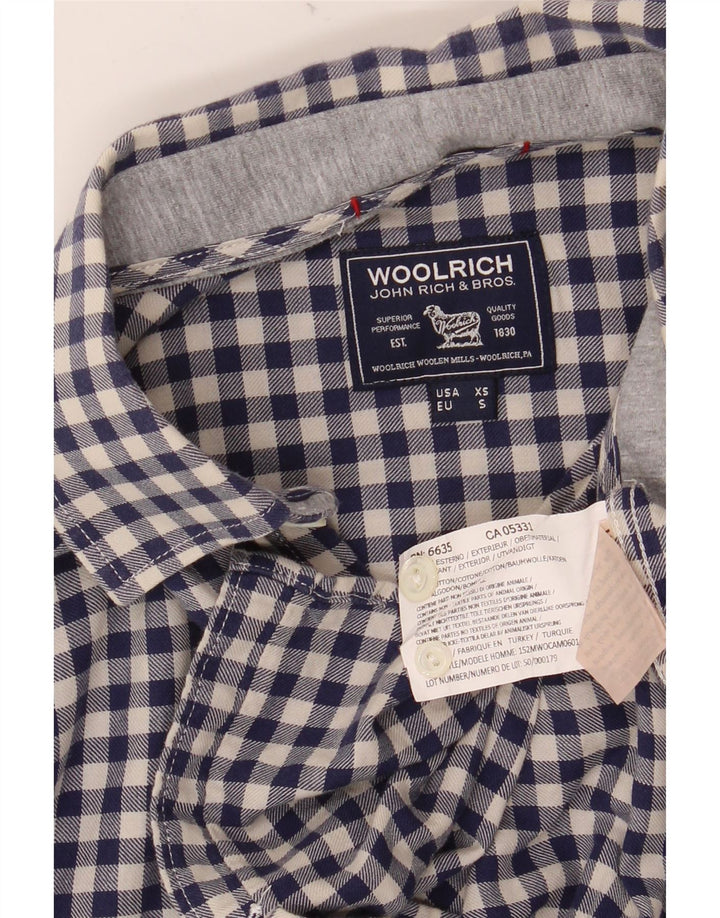 WOOLRICH Muška flanelska košulja XS tamnoplavi pamuk od ginghama