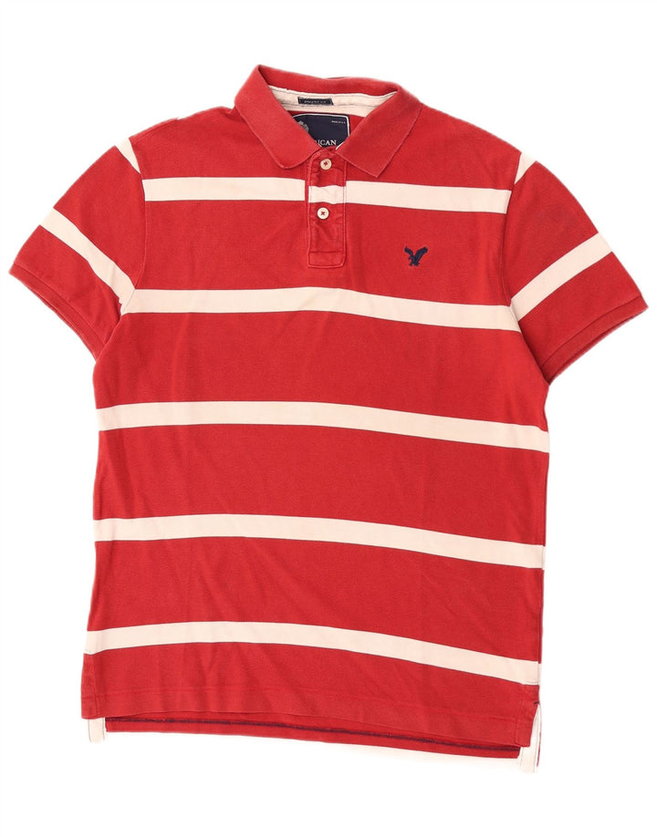 American Eagle muška polo majica kratkih rukava s velikim crvenim prugama