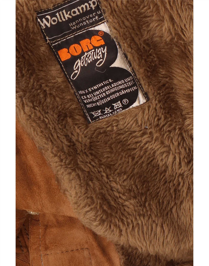Vintage ženski kaput od brušene kože UK 10 Small Brown