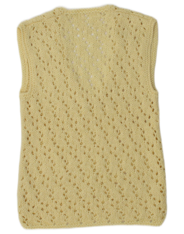 Vintage ženski prsluk bez rukava UK 12 Srednje žuta