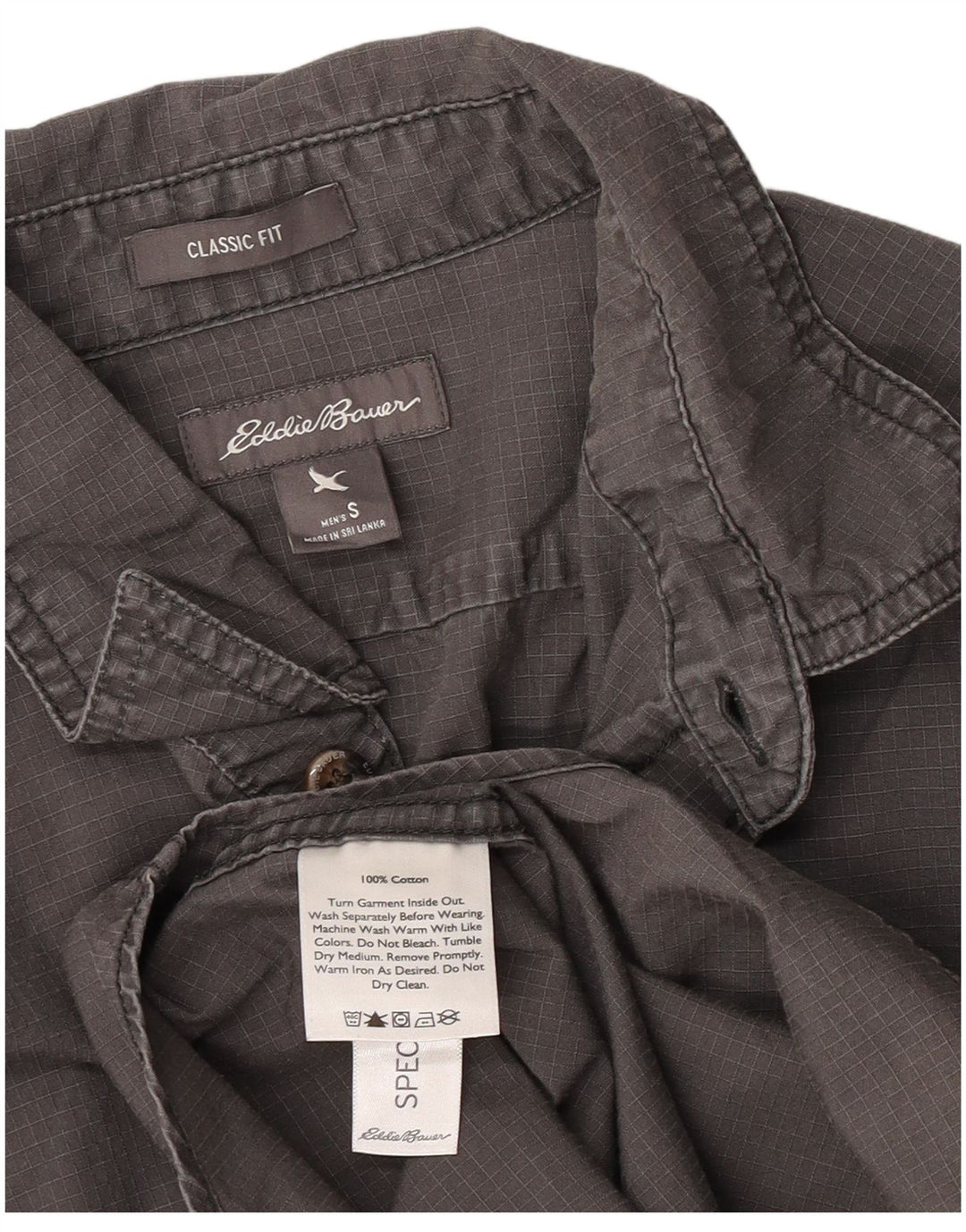 Eddie Bauer muška košulja klasičnog kroja Mala siva pamučna