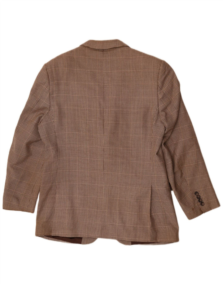 Aquascutum muški sako sa 2 gumba UK 42 XL Smeđa vuna u obliku ptičje zube