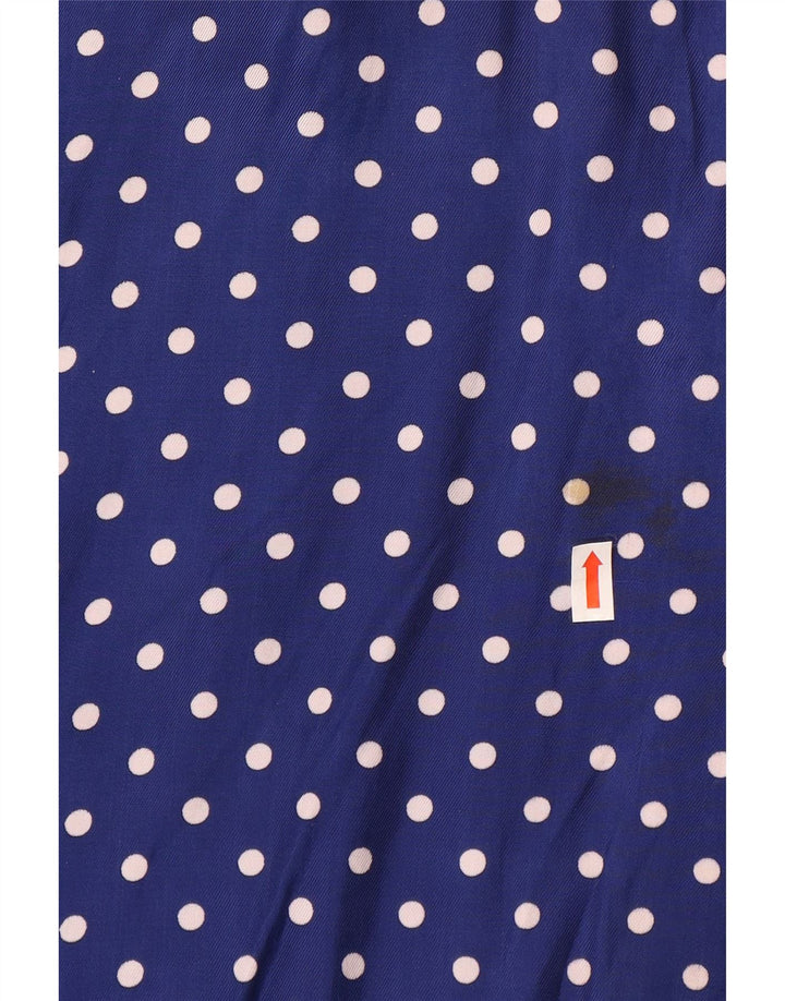 VINTAGE ženska košulja kratkih rukava bluza UK 14 velike tamnoplave točkice