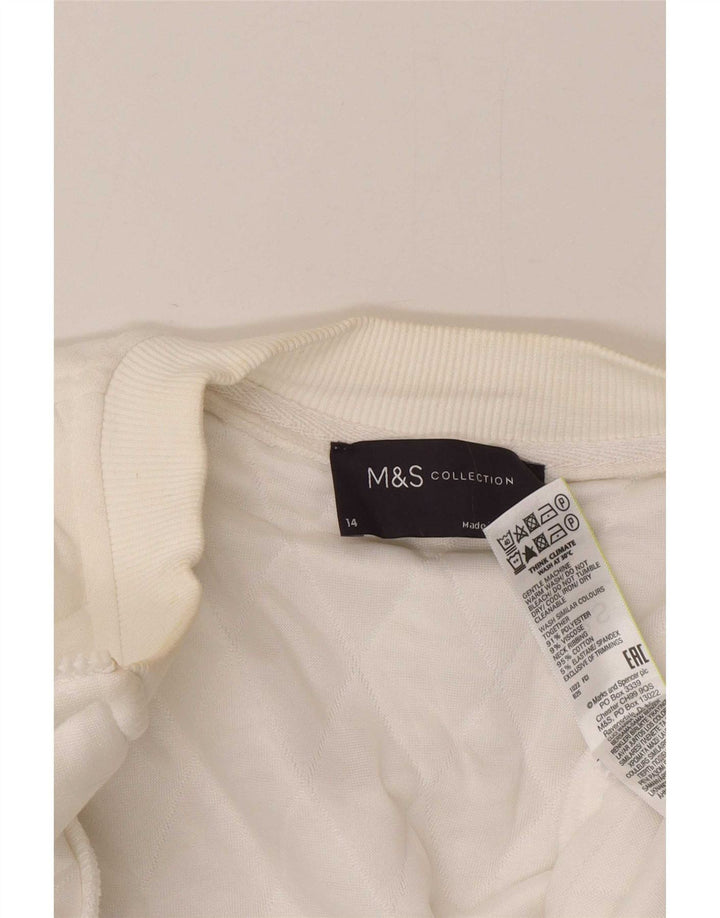 Marks & Spencer ženska prošivena jakna UK 14 veliki bijeli poliester