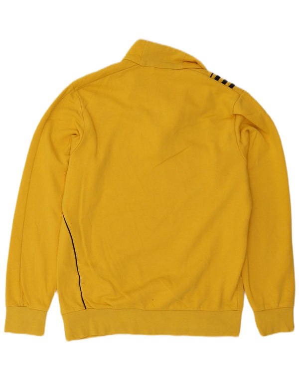 Adidas muška majica s izrezom s patentnim zatvaračem UK 40/42 srednje žuti pamuk