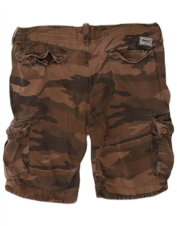 Superdry muške kargo kratke hlače Large W36, smeđi kamuflažni pamuk