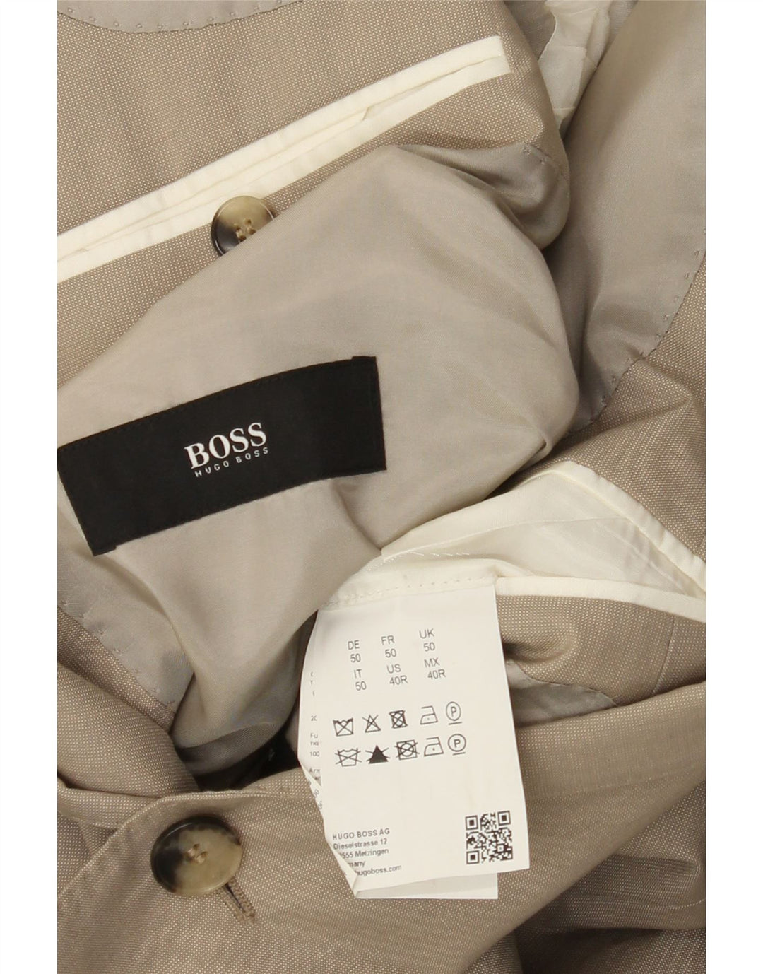 Hugo Boss muška jakna sa 2 gumba EU 50 velika bež vuna