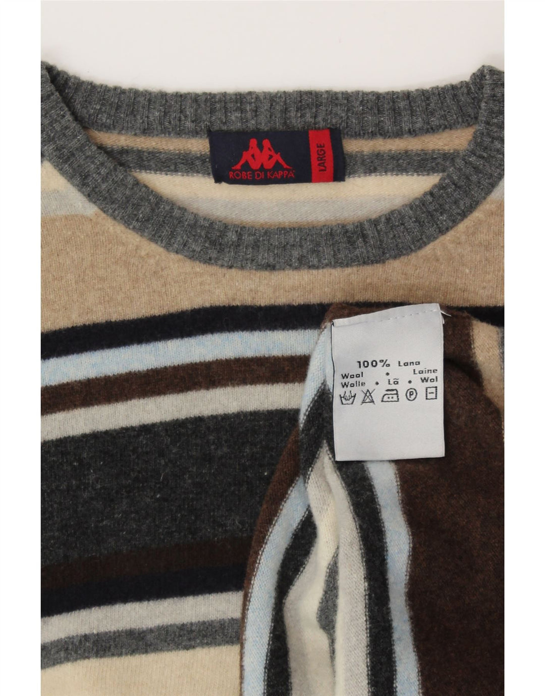 KAPPA ženski džemper s okruglim izrezom UK 16 na velike raznobojne pruge