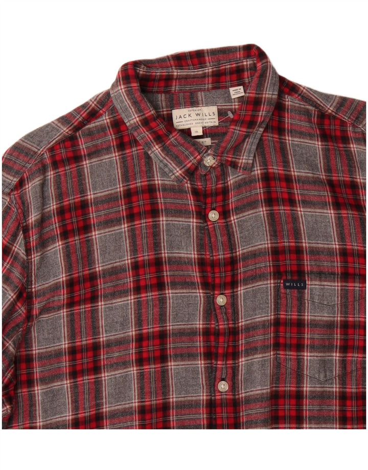Jack Wills muška flanelska košulja standardnog kroja XL, pamuk u sivom karu
