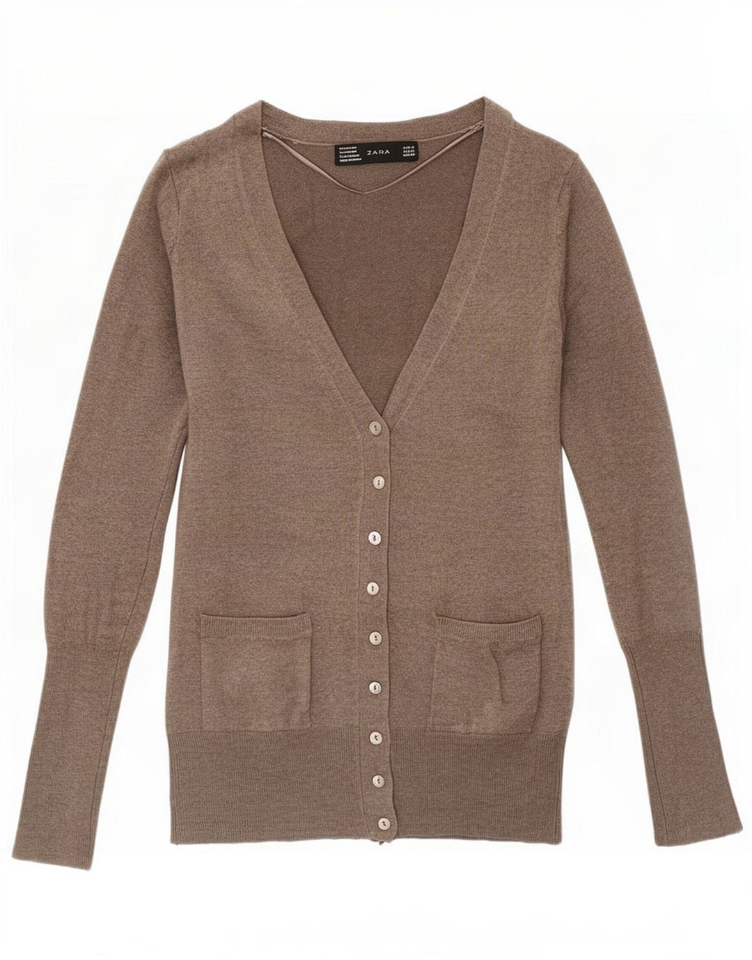 Zara ženski kardigan pulover UK 10 Small Gray Rayon