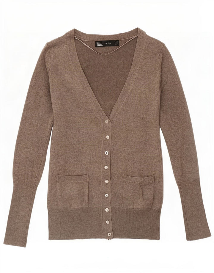 Zara ženski kardigan pulover UK 10 Small Gray Rayon