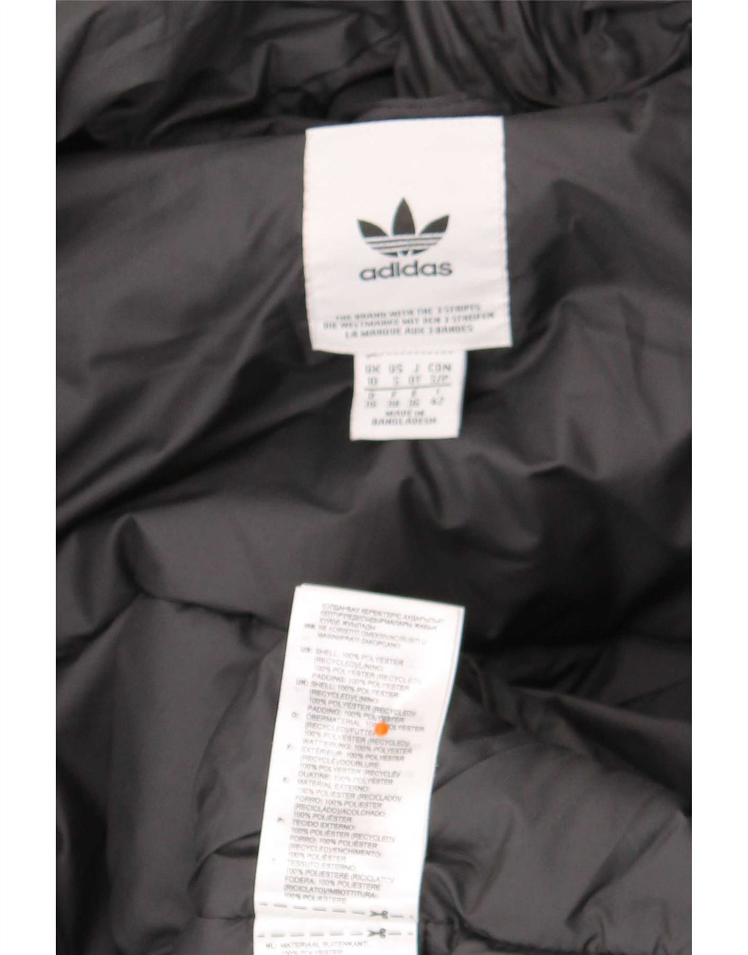 Adidas ženska podstavljena jakna s kapuljačom UK 10, mali crni poliester