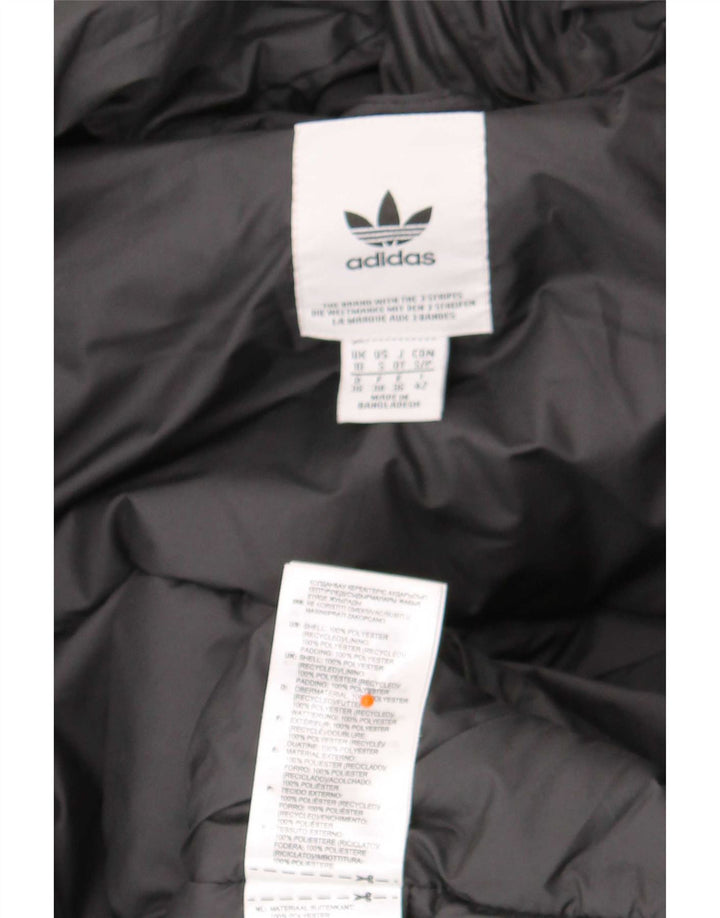 Adidas ženska podstavljena jakna s kapuljačom UK 10, mali crni poliester