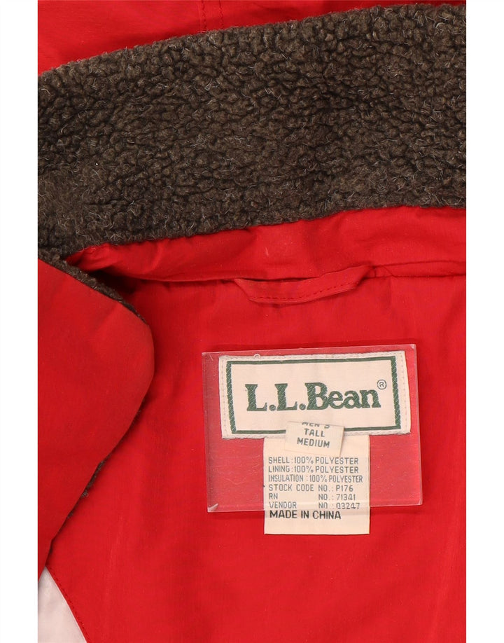L.L.Bean muška visoka skijaška jakna s kapuljačom UK 38 srednji crveni poliester